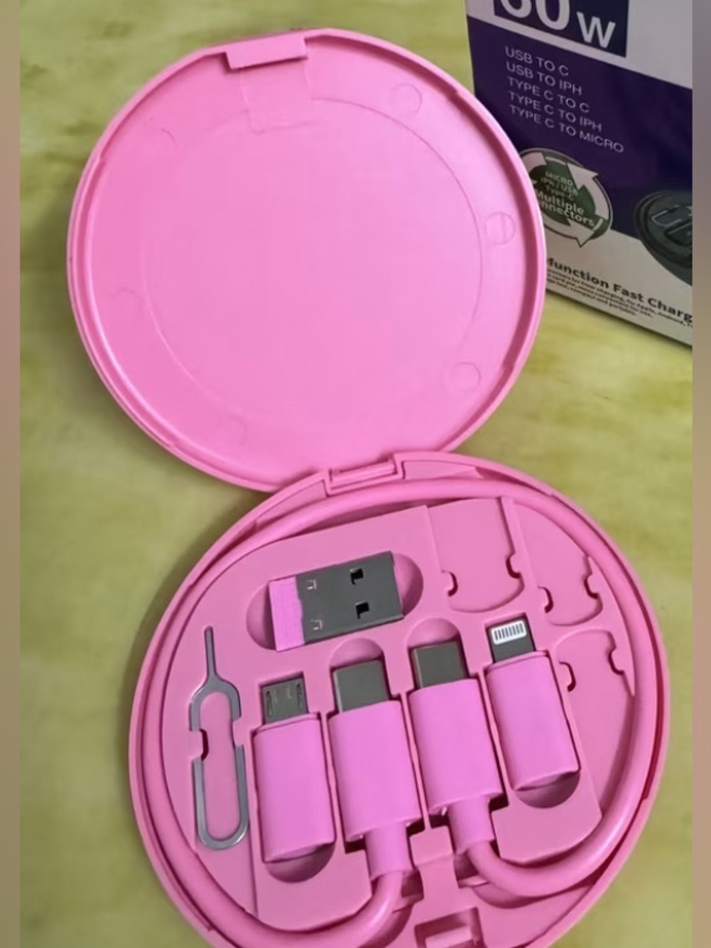 Pink Multi-Connector Travel Charging Kit
